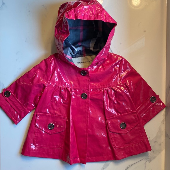 Burberry Jackets & Coats Burberry Raincoat Pink Size 6 Months